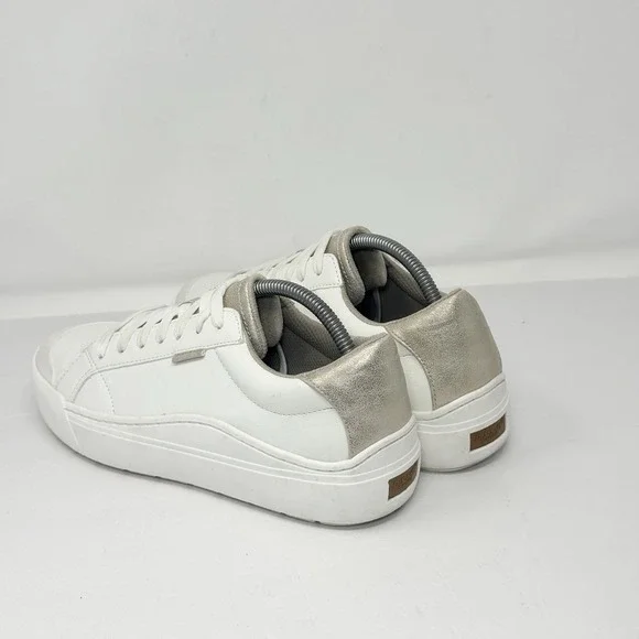 Dr Scholl's Women's Time Off Sneaker Size 9.5M White Gold Faux Leather - Picture 7 of 13